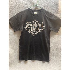 ANVILORGANIC Mens S Black SHIRT Short SS VINTAGE Silver GRATEFUL DEAD Crew Neck